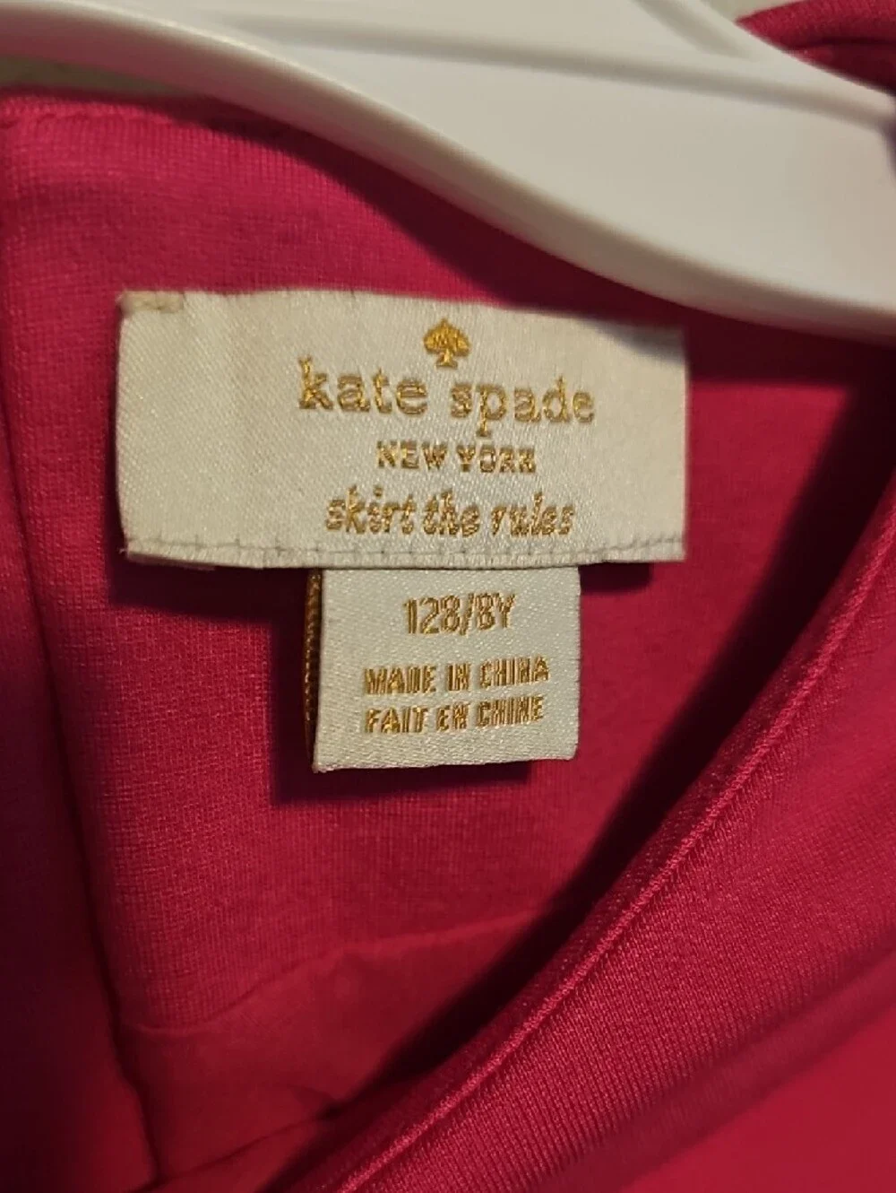 kate spade Pink Dress with Black Bow Girls Gold Zipper On Back